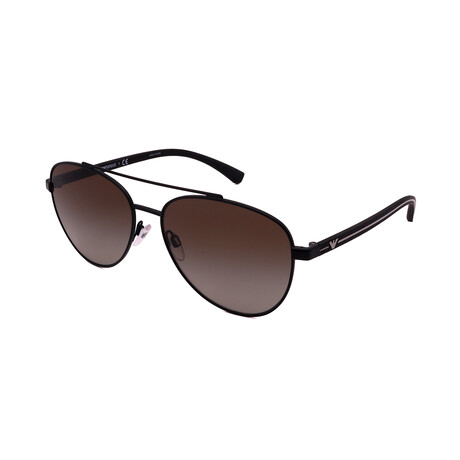Armani // Men's EA2079 30018E Aviator Sunglasses // Matte Black + Gray