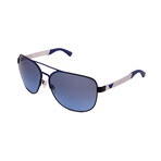 Emporio Armani // Men's EA2064-32248F Aviator Sunglasses // Matte Black + Light Blue