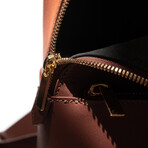 Circular Backpack // Medium // Terracotta + Gold Zipper