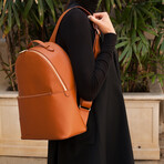 Circular Backpack // Medium // Terracotta + Gold Zipper