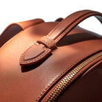 Circular Backpack // Medium // Terracotta + Gold Zipper