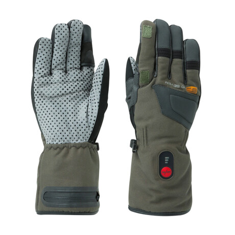 Heated Waterproof Gloves Convertible Finger // Green (X-Small)