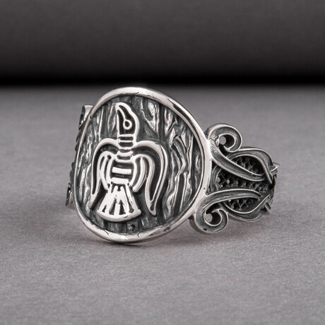Raven + Viking Style Ring // Silver (6)