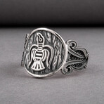 Raven + Viking Style Ring // Silver (10)
