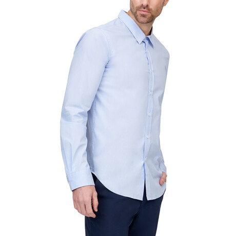 Stretch Button Up Shirt // Blue Stripe (Small)