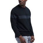 Scoop Neck Sweater // Black + Charcoal Stripe (Small)