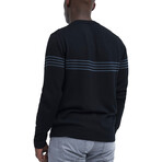 Scoop Neck Sweater // Black + Charcoal Stripe (Small)