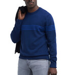Scoop Neck Sweater // Blue + Blue Stripe (Small)