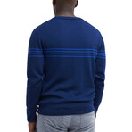Scoop Neck Sweater // Blue + Blue Stripe (Small)