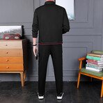 Franco Zip-Up Jacket + Pants Set // Black (2XL)