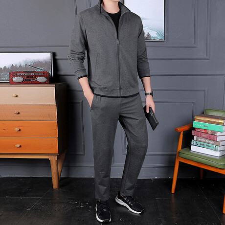 Franco Zip-Up Jacket + Pants Set // Gray (XS)