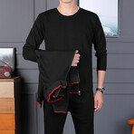 Franco Zip-Up Jacket + Pants Set // Black (4XL)