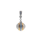 Konstantino // Sterling Silver + 18k Yellow Gold Pearl + Blue Spinel Pendant I // Store Display