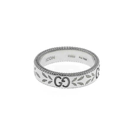 Gucci // Icon 18k White Gold + Enamel Ring // Store Display (Ring Size: 4)
