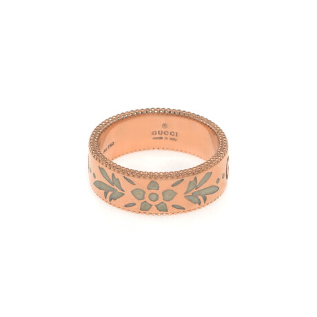 Gucci // Icon 18k Rose Gold + Enamel Ring // Ring Size: 4.5 // Store Display