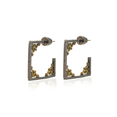 Konstantino // Penelope Sterling Silver + 18k Yellow Gold Earrings // Store Display
