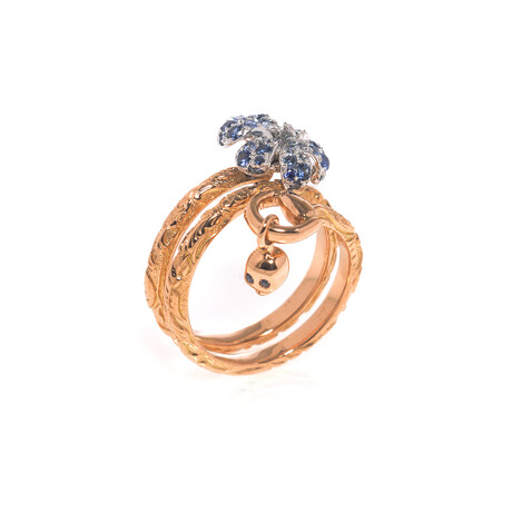 Gucci // Flora 18k Rose Gold + 18k White Gold Diamond + Sapphire Ring // Ring Size: 4 // Store Display