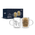 Aroma Coffee Cups // Mickey + Pluto // 13.5 oz // Set of 2
