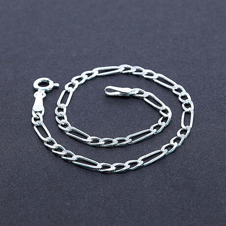 Solid Figaro Chain Bracelet (8")