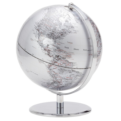 Latitude World Globe // Silver