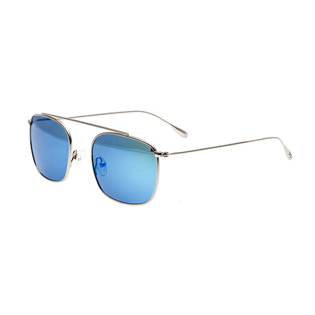 Collins Sunglasses // Silver Frame + Blue-Green Lens