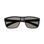 Barrett Sunglasses // Blue Frame + Silver Lens