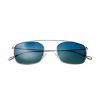 Collins Sunglasses // Silver Frame + Blue-Green Lens