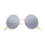 Christian Sunglasses // Gold Frame + Blue Lens