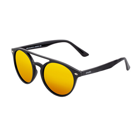 Finley Sunglasses // Black Frame + Red Yellow Lens