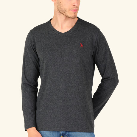 Jerald V-Neck Sweater // Anthracite (Small)