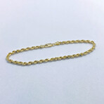 14K Solid Yellow Gold Rope Chain Bracelet // 3.5mm // 8"