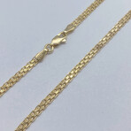 14K Solid Yellow Gold Bismark Chain Bracelet // 4mm // 8"