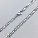 14K Solid White Gold // 3.5mm // Cuban Chain Necklace (20" // 7.4g)