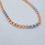 14K Solid Two-Tone Gold // 3.5mm // Round Box Chain Necklace (22" // 16.6g)