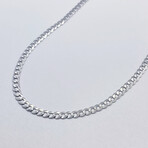 14K Solid White Gold // 3.5mm // Cuban Chain Necklace (20" // 7.4g)