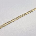 14K Solid Two-Toned Mariner Chain Bracelet // 3.2mm // 8"