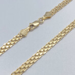 14K Solid Yellow Gold Bismark Chain Necklace // 3mm // 24"