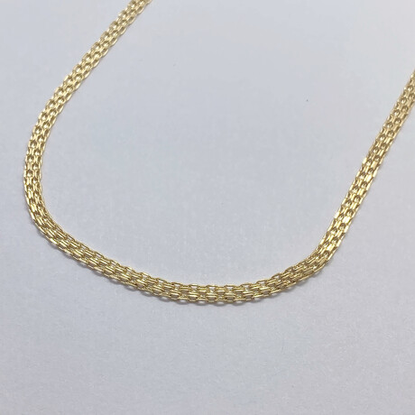 14K Solid Yellow Gold Bismark Chain Necklace // 3mm // 24"