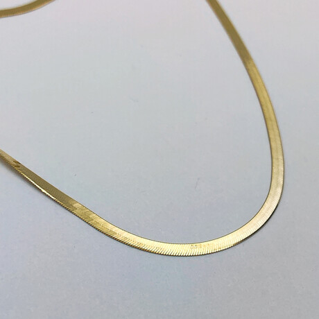 14K Solid Yellow Gold // 2.3mm // Herringbone Chain Necklace (18" // 3.9g)