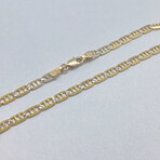 14K Solid Two-Toned Mariner Chain Bracelet // 3.2mm // 8"