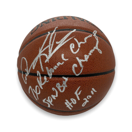 Dennis Rodman // Signed Basketball + "7x Rebound Champ, 5x NBA Champ & HOF 2011" Inscriptions