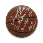 Dennis Rodman // Signed Basketball + "7x Rebound Champ, 5x NBA Champ & HOF 2011" Inscriptions