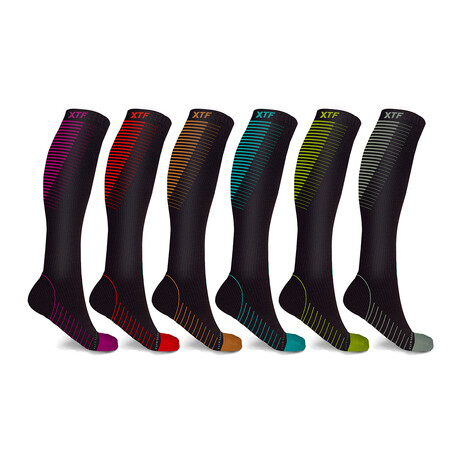 EveryDay Wear Support + Recovery Copper Compression Knee-High Socks // 6-Pairs (Small/Medium)