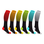 Knee-High Compression Flight Socks // 6-Pairs (Small/Medium)