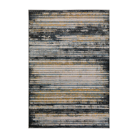 Addison Dayton Transitional Distressed Striped Storm (1'8" x 2'6" Accent Rug)