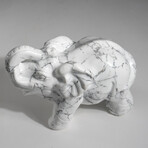 Genuine Howlite Elephant Carving