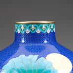 Genuine Cloisonne Vase + Custom Wooden Stand