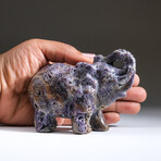 Polished Purple Fluorite Elephant