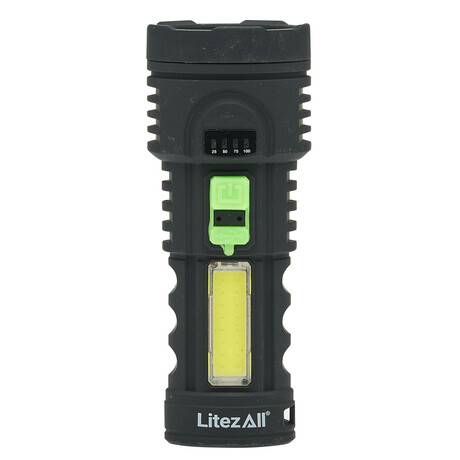 LitezAll TPR-Coated Rechargeable Tactical Flashlight