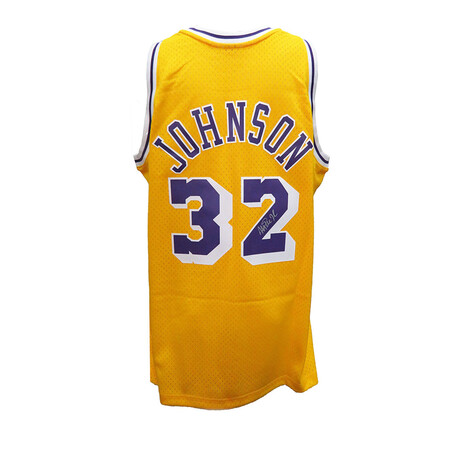 Magic Johnson // Signed Los Angeles Lakers Gold Jersey